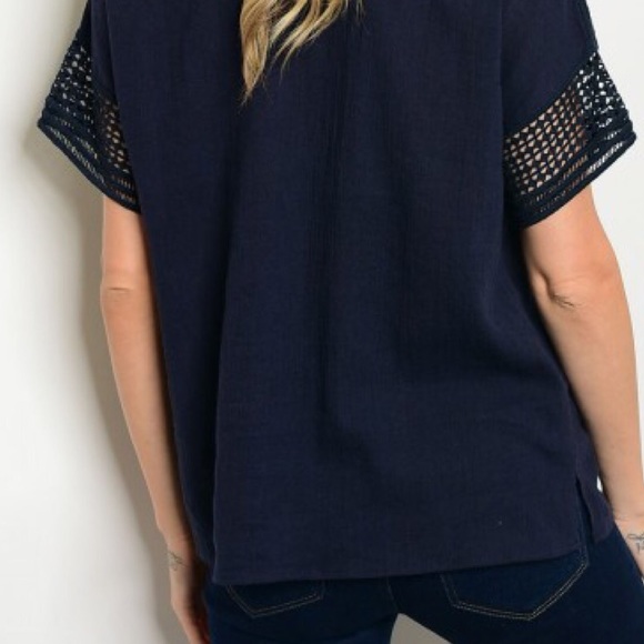 🛍Sale🛍 Navy Blue Cotton Top - Picture 5 of 6